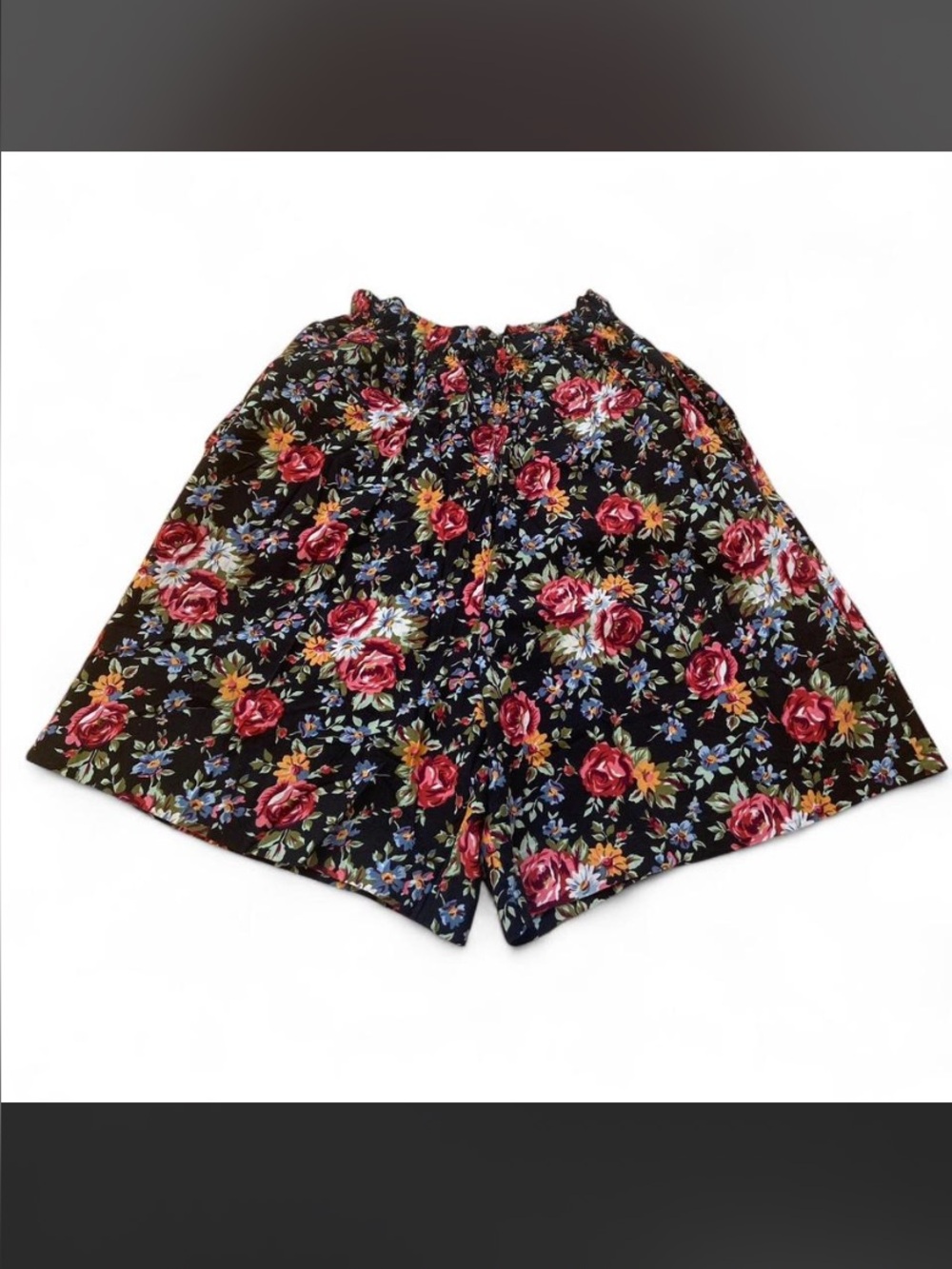VTG 90s Cristin Stevens High Waisted Dark Floral Shorts Pockets XS